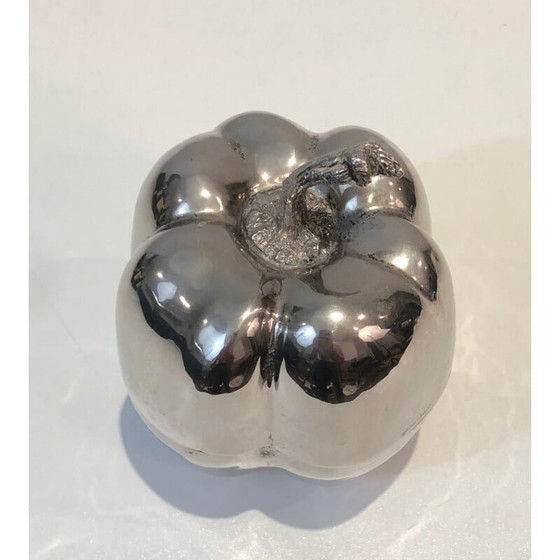 Image 1 of Secchiello per il ghiaccio vintage a forma di mela placcato in argento, Francia 1970