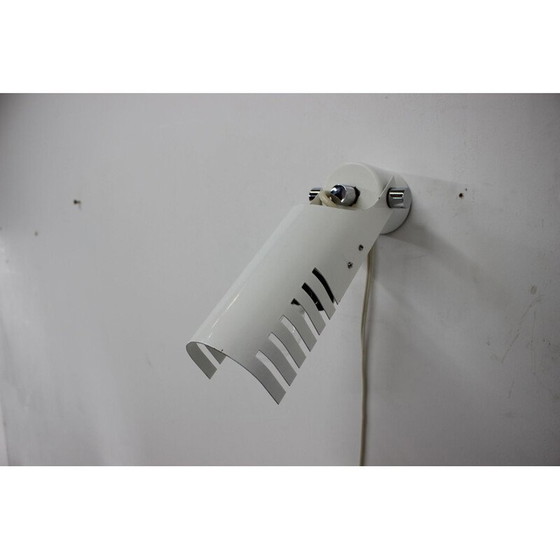 Image 1 of Set of 3 vintage adjustable metal wall sconces, Czechoslovakia 1980