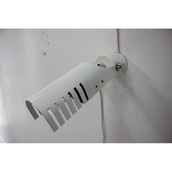 Image 1 of Set of 3 vintage adjustable metal wall sconces, Czechoslovakia 1980