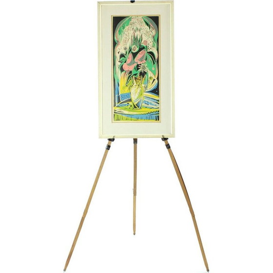 Image 1 of Vintage oak tripod easel, Czechoslovakia 1930