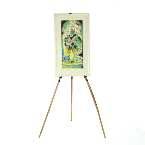 Image 1 of Vintage oak tripod easel, Czechoslovakia 1930