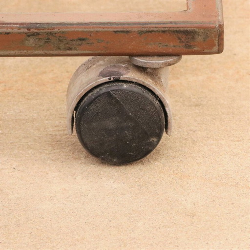 Vintage Czechoslovak industrial serving trolley on wheels, 1970s