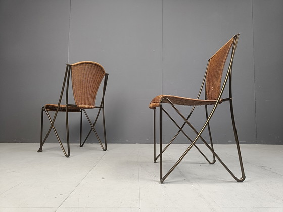 Image 1 of Set Of 6 Abanica Chairs In Wicker By Oscar Tusquets For Aleph, 1990S