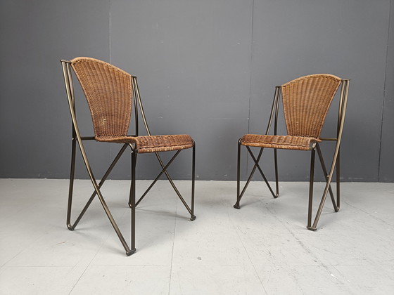 Image 1 of Set Of 6 Abanica Chairs In Wicker By Oscar Tusquets For Aleph, 1990S