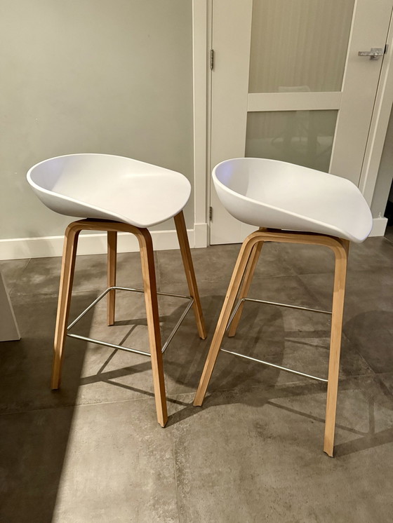 Image 1 of 2X Hay About A Stool Aas32 Barstool 65 White