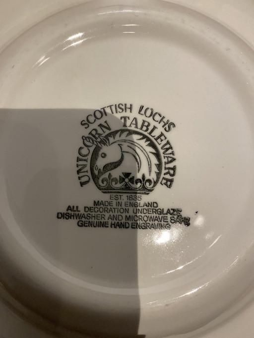 60S Scottish Lochs Unicorn Tableware