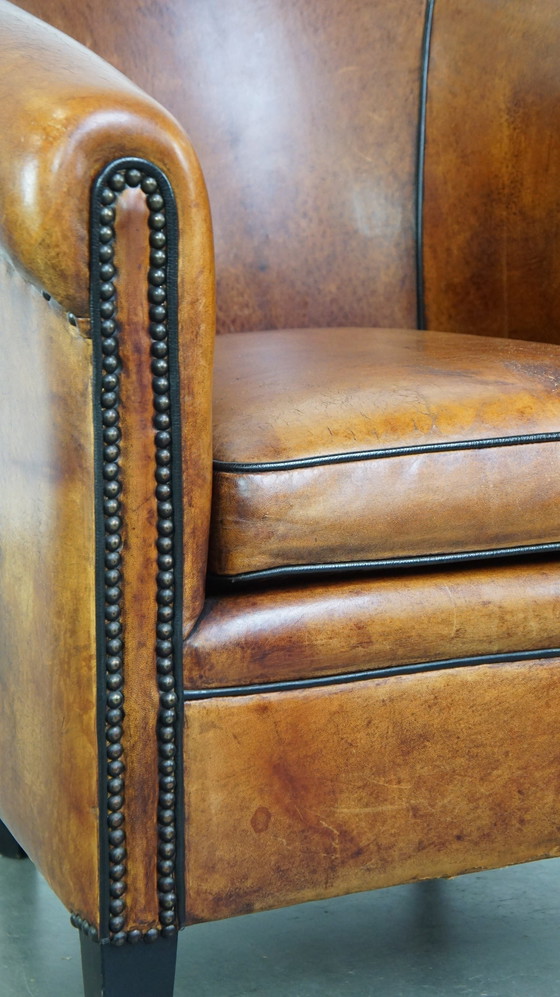 Image 1 of Vintage Club Armchair Made Of Sheepskin