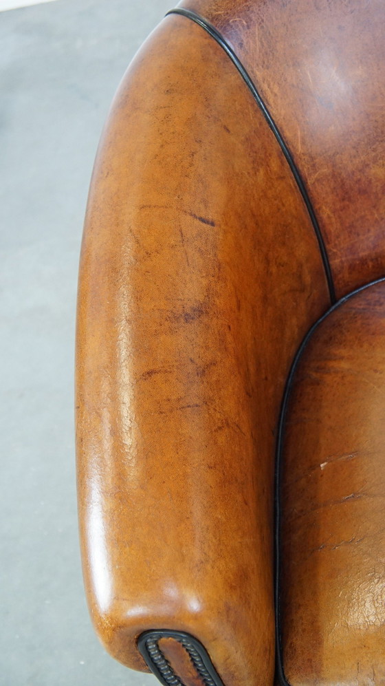 Image 1 of Vintage Club Armchair Made Of Sheepskin