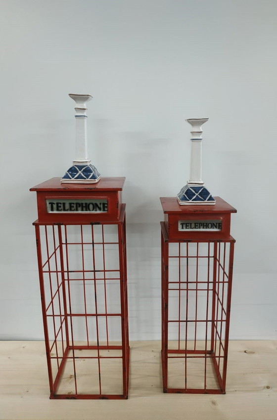 Image 1 of Retro English Phonebooth Side tables Plant tables