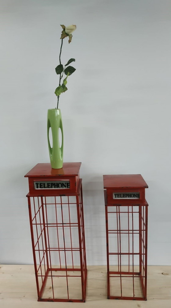 Image 1 of Retro English Phonebooth Side tables Plant tables