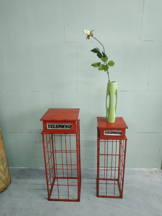 Image 1 of Retro English Phonebooth Side tables Plant tables