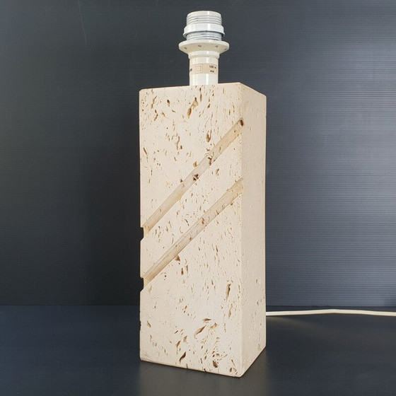 Image 1 of Vintage travertine lamp stand, 1970