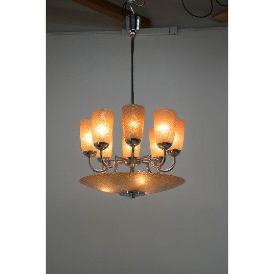 Image 1 of Lampadario cromato art déco vintage