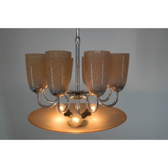 Image 1 of Lampadario cromato art déco vintage