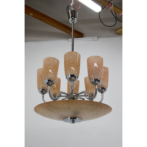 Vintage art deco chrome chandelier