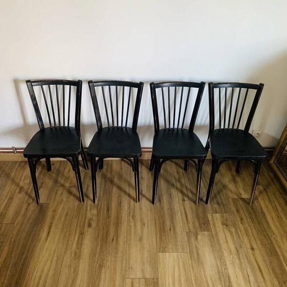 Image 1 of Set of 4 vintage Baumann chairs model 153, 1950-1960