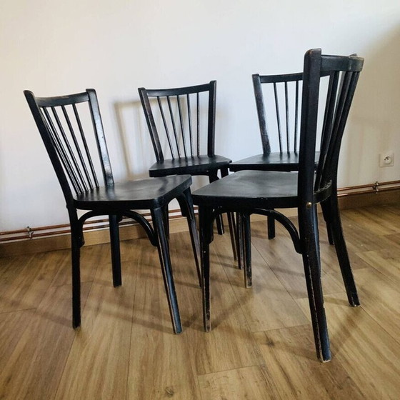 Image 1 of Set of 4 vintage Baumann chairs model 153, 1950-1960