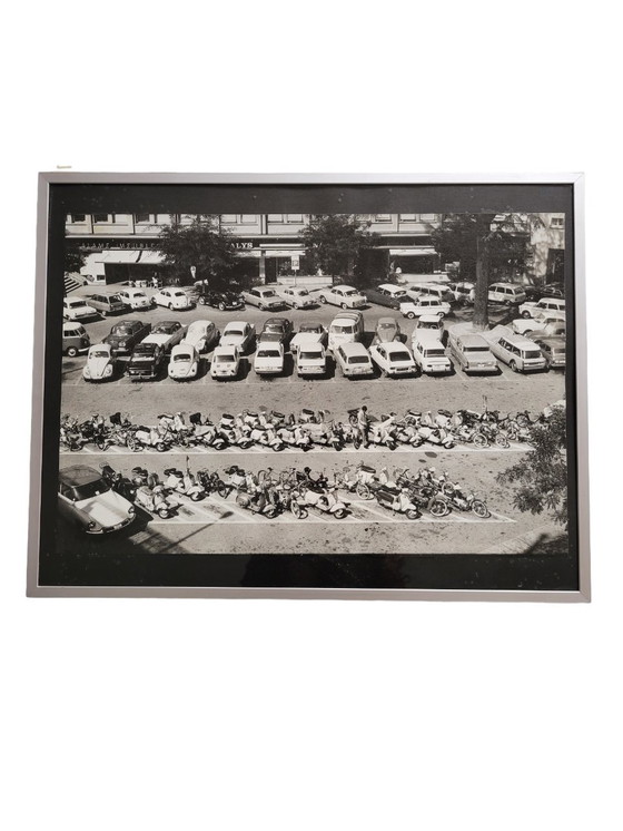 Image 1 of Framed Silver Photograph : Voitures Des Années 1950