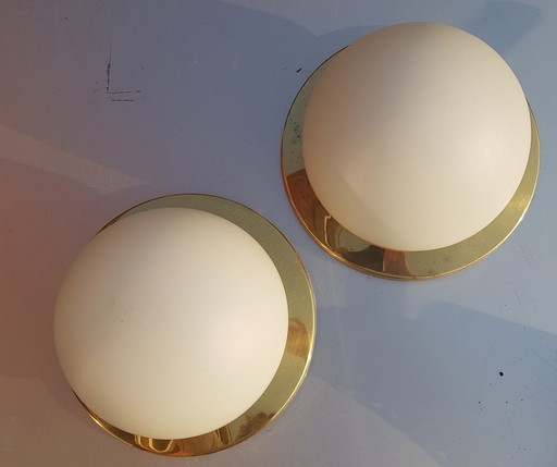 2X Plafoniere Lamp From Glashütte Limburg