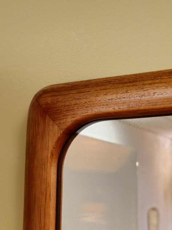 Image 1 of Vintage Teak Oblong Mirror Wall Mirror Wood Mirror
