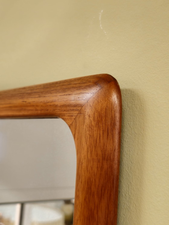 Image 1 of Vintage Teak Oblong Mirror Wall Mirror Wood Mirror
