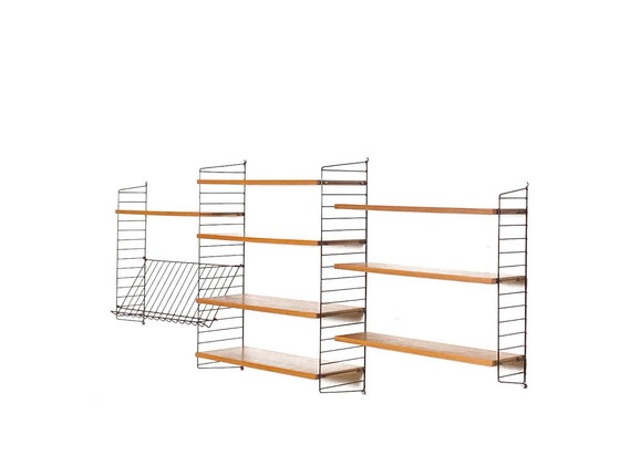 Image 1 of vintage Nisse Strinning wall system with magazine rack - String design AB