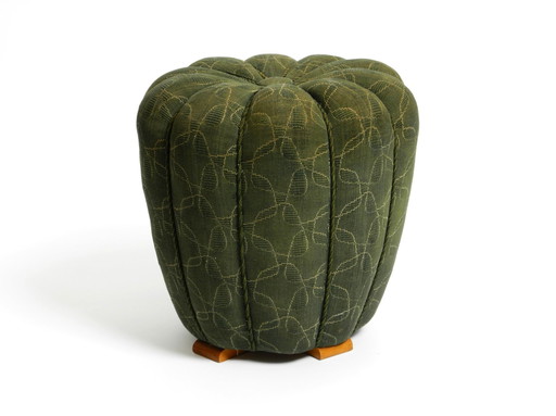 Original Pouf Stool By Jindrich Halabala From 1958 | Art Deco Bauhaus | Made In Czech