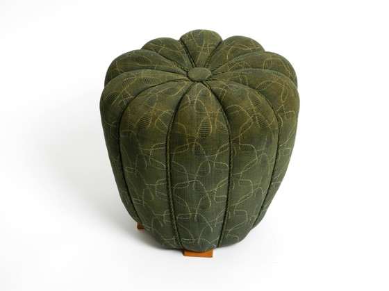 Image 1 of Original Pouf Stool By Jindrich Halabala From 1958 | Art Deco Bauhaus | Made In Czech