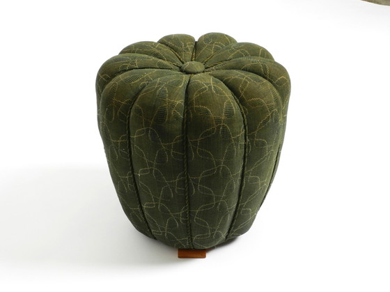 Image 1 of Original Pouf Stool By Jindrich Halabala From 1958 | Art Deco Bauhaus | Made In Czech