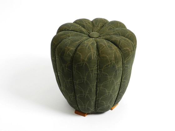 Image 1 of Original Pouf Stool By Jindrich Halabala From 1958 | Art Deco Bauhaus | Made In Czech