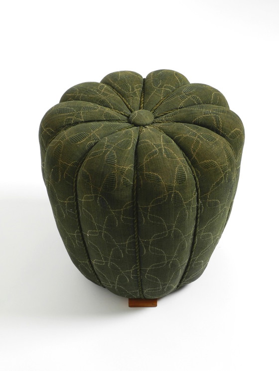 Image 1 of Original Pouf Stool By Jindrich Halabala From 1958 | Art Deco Bauhaus | Made In Czech