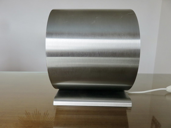 Image 1 of Stainless Steel And Opaline Lamp, France, 1970