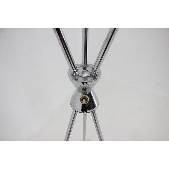 Image 1 of Vintage chrome plated tripod floor lamp, Czechoslovakia 1960s