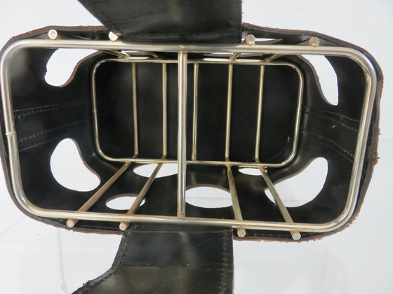 Image 1 of Leather Bottle Holder Attributed To Jacques Adnet For Les Cognacs J&F Martell