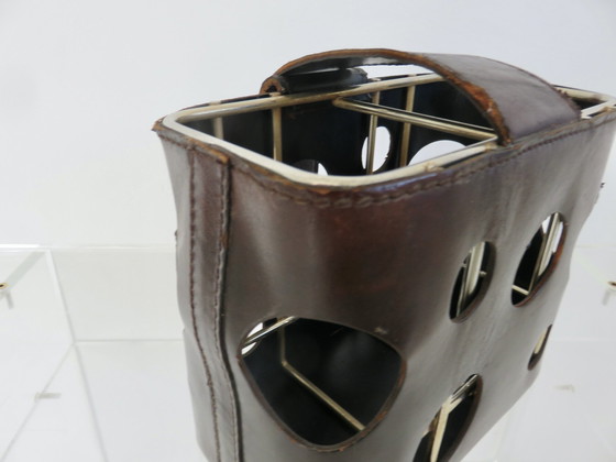 Image 1 of Leather Bottle Holder Attributed To Jacques Adnet For Les Cognacs J&F Martell