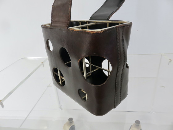 Image 1 of Leather Bottle Holder Attributed To Jacques Adnet For Les Cognacs J&F Martell