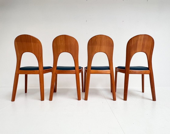 Image 1 of 4x Koefoed Hornslet chairs by John Mortensen Blue, 1960'S