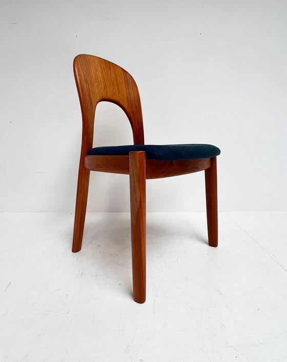 Image 1 of 4x Koefoed Hornslet chairs by John Mortensen Blue, 1960'S