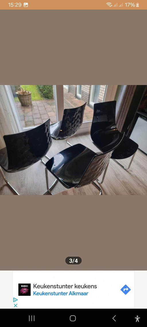 4 Calligaris Ice Cantilever Chairs