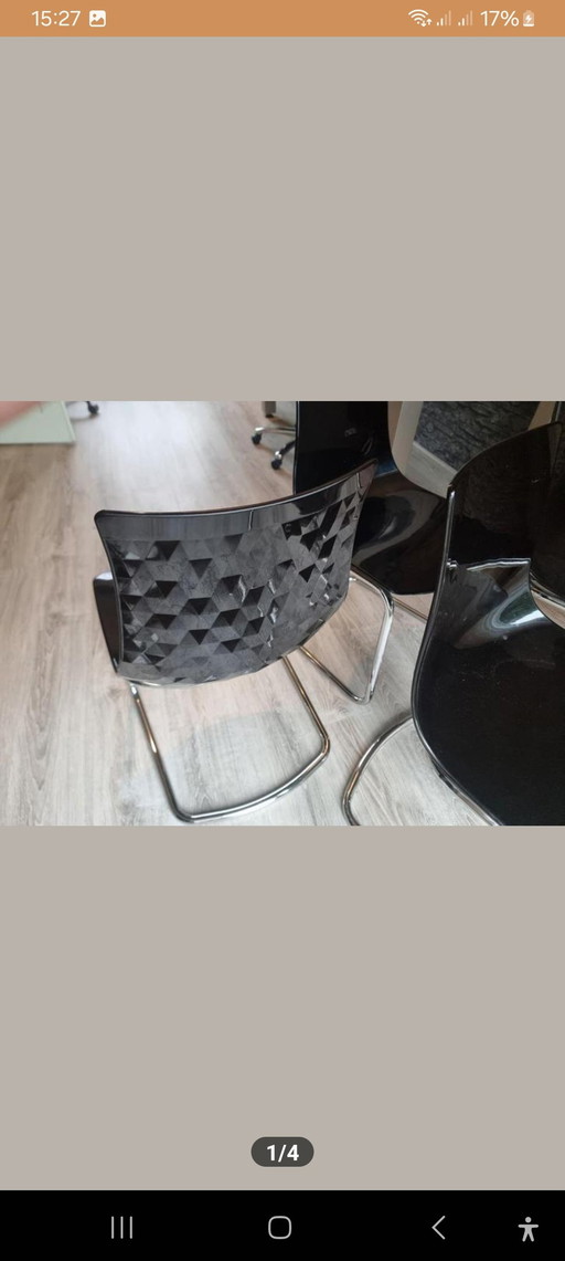 4 Calligaris Ice Cantilever Chairs