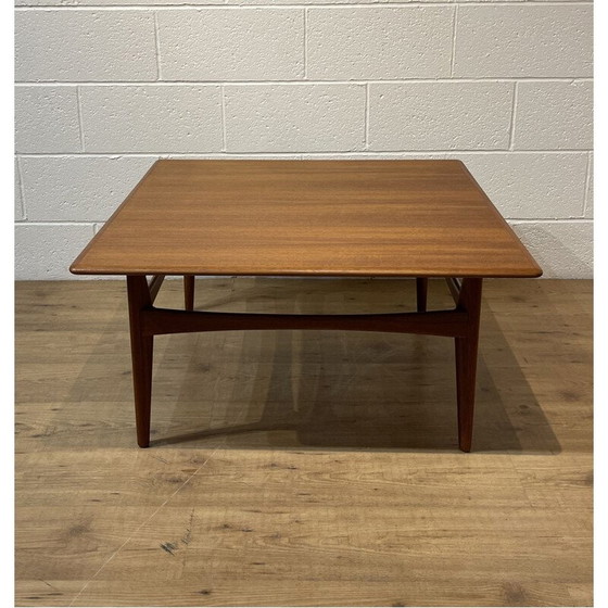 Image 1 of Vintage square teak coffee table by Karl Erik Ekselius and J O Carlsson for Vetlanda, 1950.