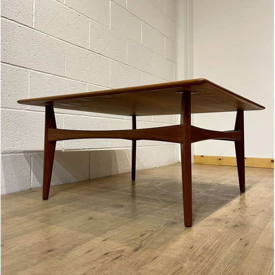 Image 1 of Vintage square teak coffee table by Karl Erik Ekselius and J O Carlsson for Vetlanda, 1950.
