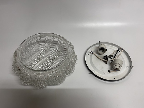 Image 1 of Lumisec Mid - Century Ceiling / Wall Light Clear Bubble Glass 60s