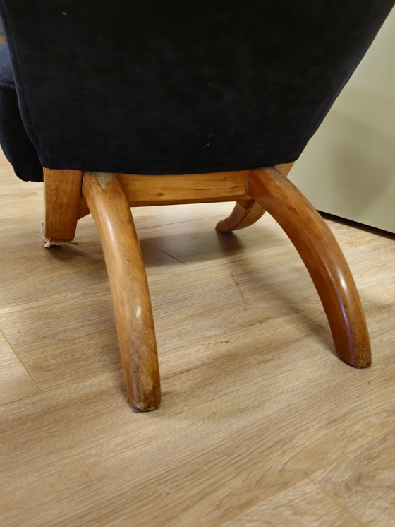 Image 1 of Poltrona Congo vintage Theo Ruth blu scuro 