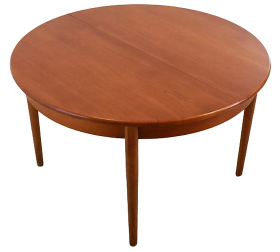 Image 1 of Vintage Jentique round dining table table de salle à manger extensible 'Stanley'