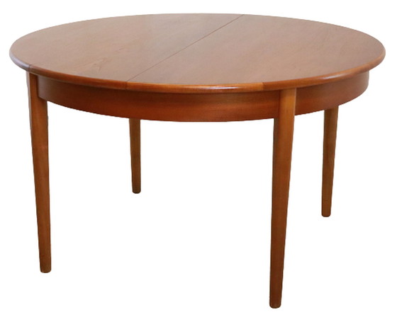 Image 1 of Vintage Jentique round dining table table de salle à manger extensible 'Stanley'