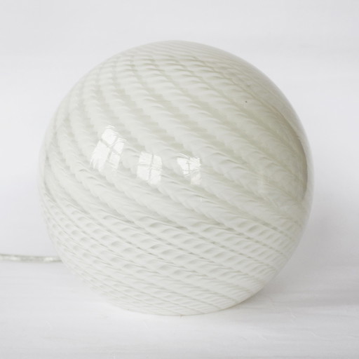 Round Glass Lamp with Swirl Pattern