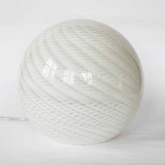 Image 1 of Round Glass Lamp with Swirl Pattern