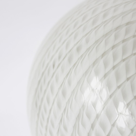 Image 1 of Round Glass Lamp with Swirl Pattern