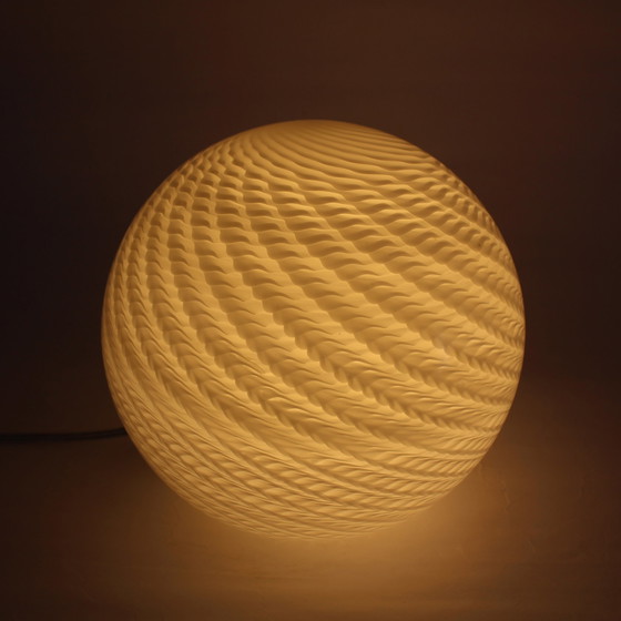 Image 1 of Round Glass Lamp with Swirl Pattern